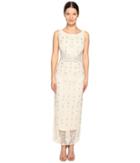 Marchesa - Crystal And Pearl Column Gown W/ Belt