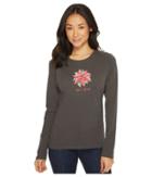 Life Is Good - Poinsettia Watercolor Long Sleeve Crusher Tee
