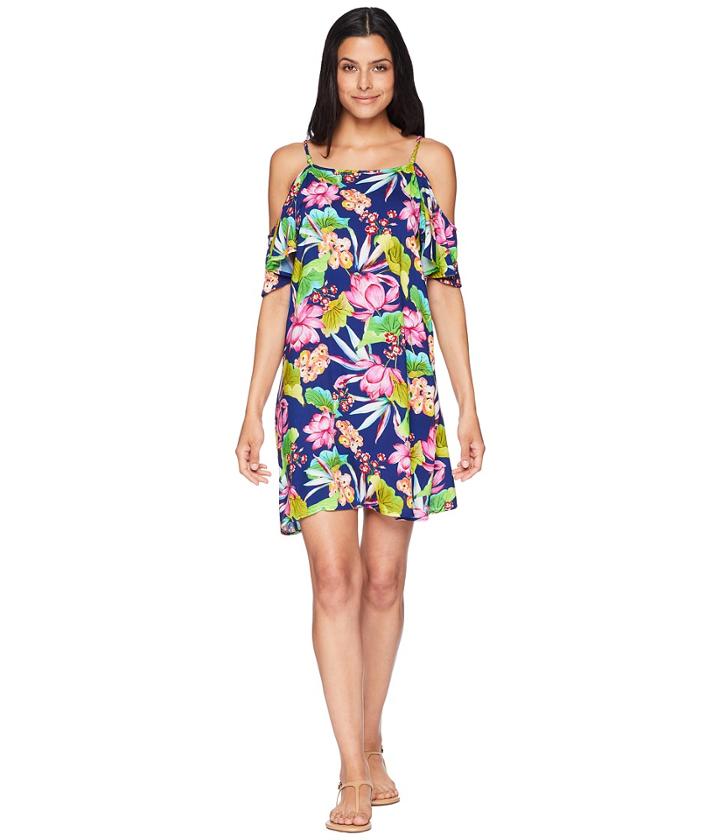 La Blanca - Bora Bora Cold Shoulder Flutter Sleeve Dress Cover-up