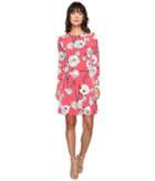 Ivanka Trump - Printed Flower Shoulder Dress