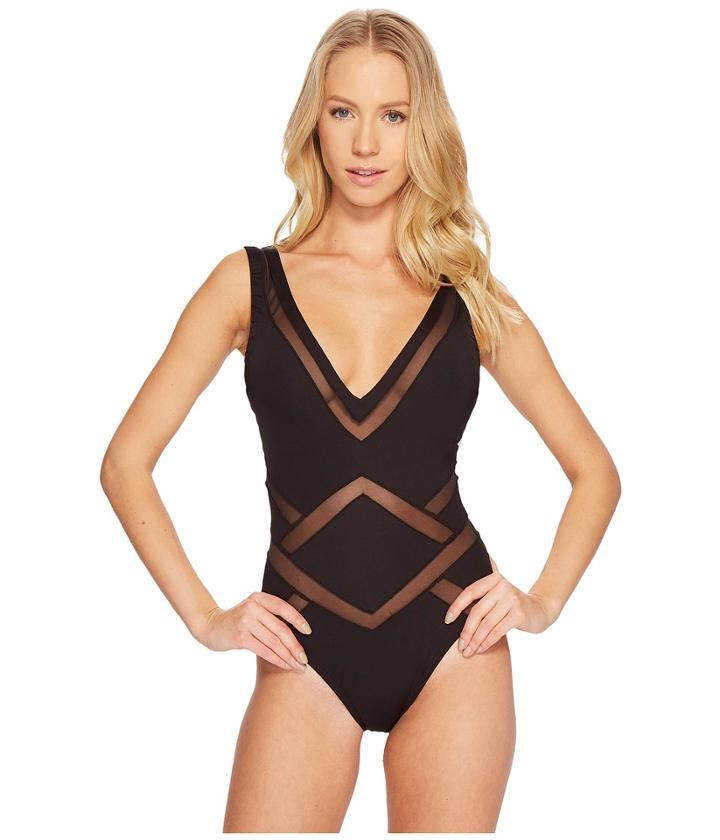 Kenneth Cole - All Meshed Up Plunge Mio One-piece