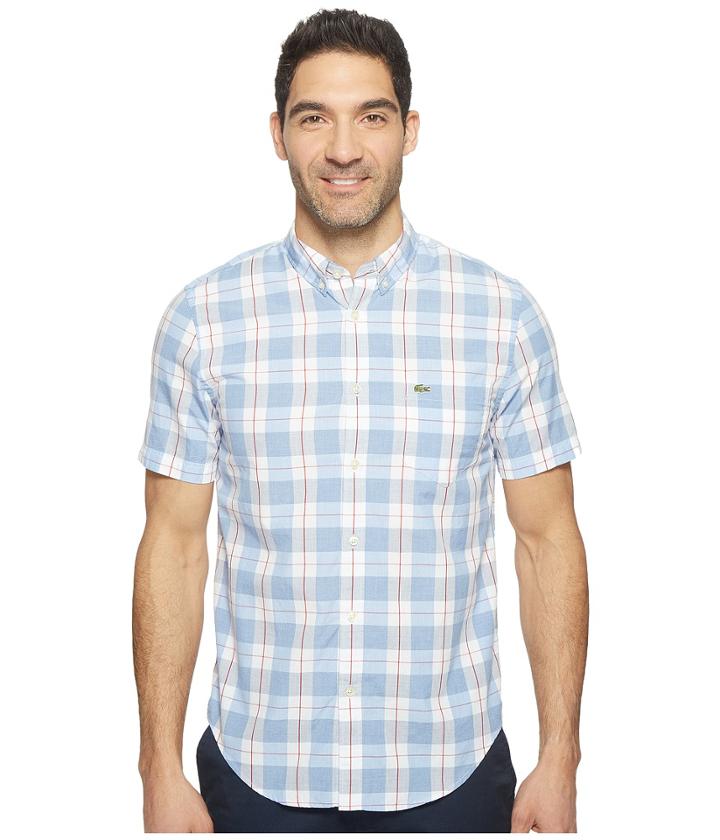 Lacoste - Short Sleeve Bold Plaid Poplin