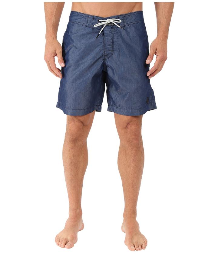 G-star - Dirik Cord Swim Shorts In Indigo Ovil Nylon Rinsed