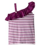 Junior Gaultier - Purple And White Striped Top With Ruffle