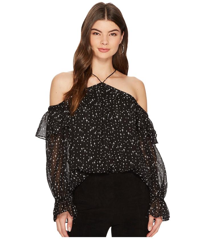 1.state - High Neck Cold Shoulder Blouse