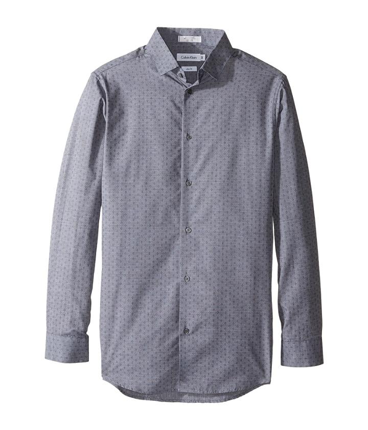 Calvin Klein Kids - Long Sleeve Diamond Dobby Shirt