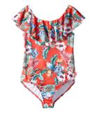 Seafolly Kids - Jungle Paradise Ruffle Tank One-piece
