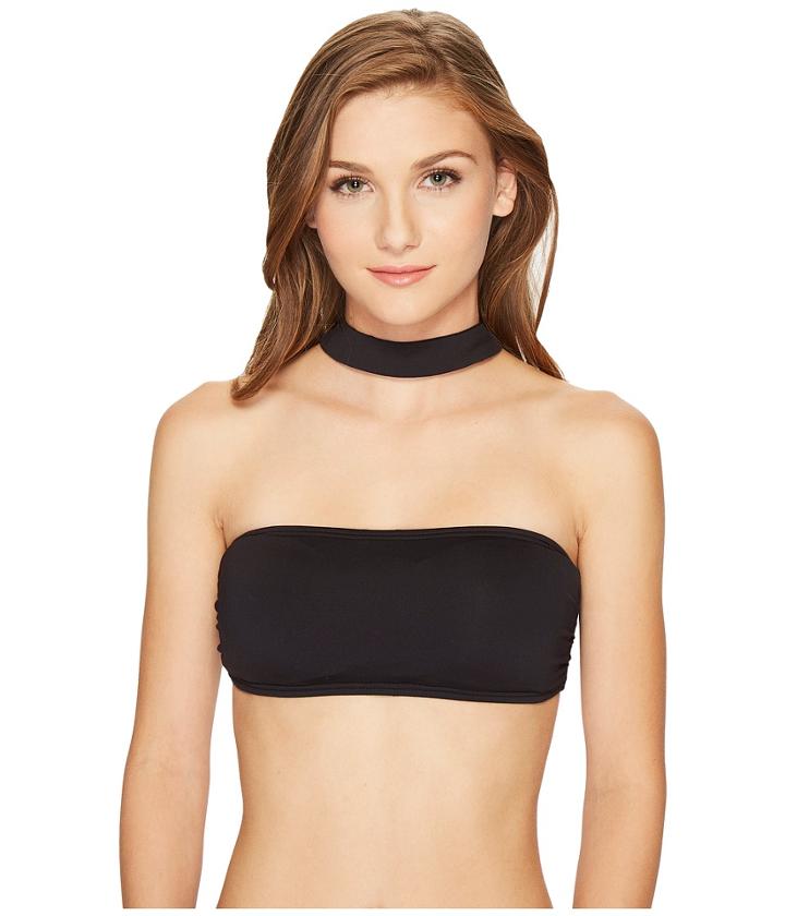 Michael Michael Kors - Geometric Glamour Solids Choker Bandeau Bikini Top W/ Removable Soft Cups