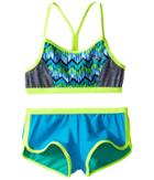 Speedo Kids - Digi Zigzag Heather Two-piece Boyshorts Swimsuit Set