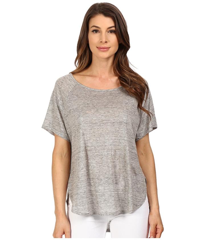 The Beginning Of - Metallic Short Sleeve Curved Hem