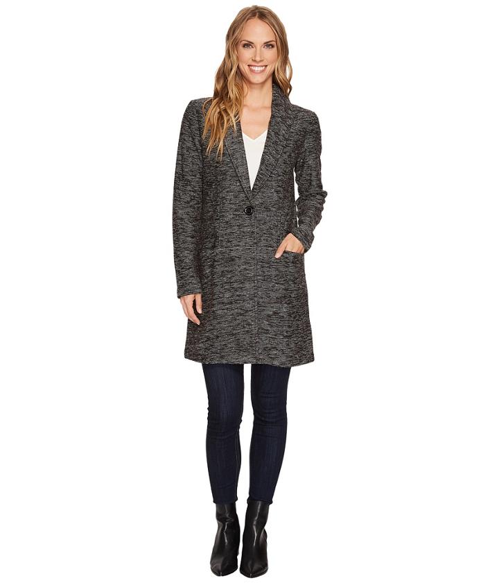 Tribal - Long Sleeve Knit Boucle Jacket W/ Shawl Collar