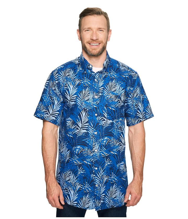 Nautica Big & Tall - Big Tall Short Sleeve Tropical Print Woven Shirt