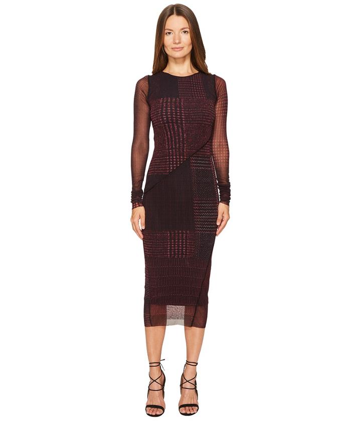 Fuzzi - Long Sleeve Fitted Menswear 3/4 Tulle Dress Cover-up