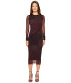 Fuzzi - Long Sleeve Fitted Menswear 3/4 Tulle Dress Cover-up