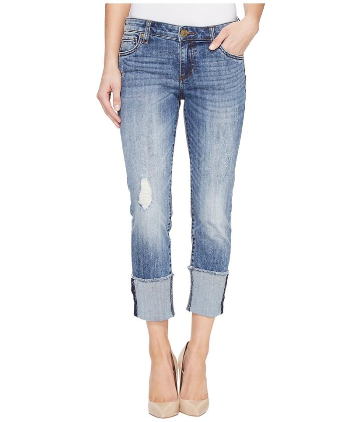 Kut From The Kloth - Cameron Wide Fray Cuff Straight Leg In Gain
