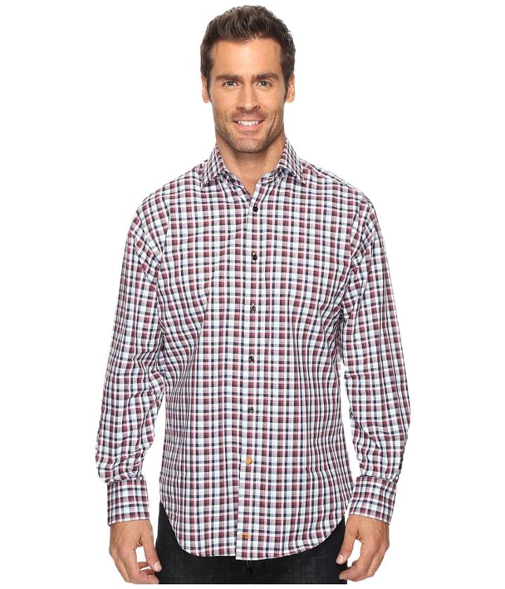 Thomas Dean &amp; Co. - Long Sleeve Plaid Jacquard Sport Shirt
