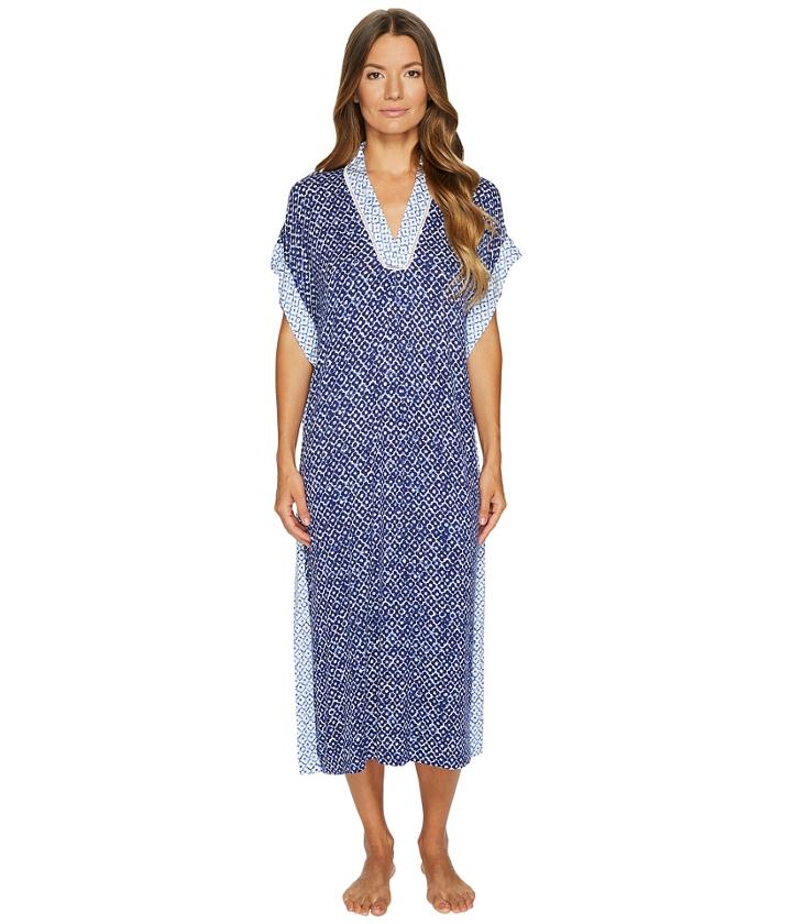 Oscar De La Renta Pink Label - Printed Rayon Span Clover Geo Print Caftan