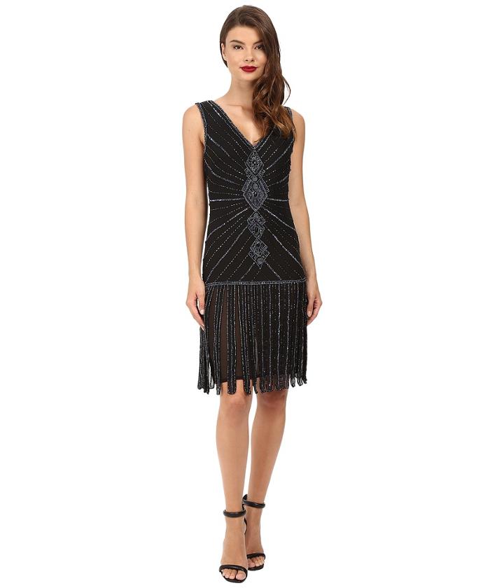 Unique Vintage - Deco Beaded Aelita Flapper Dress