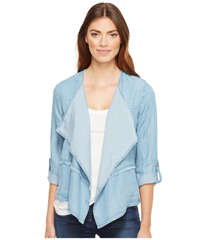 Mod-o-doc - Tencel Chambray Roll-up Sleeve Drapey Jacket