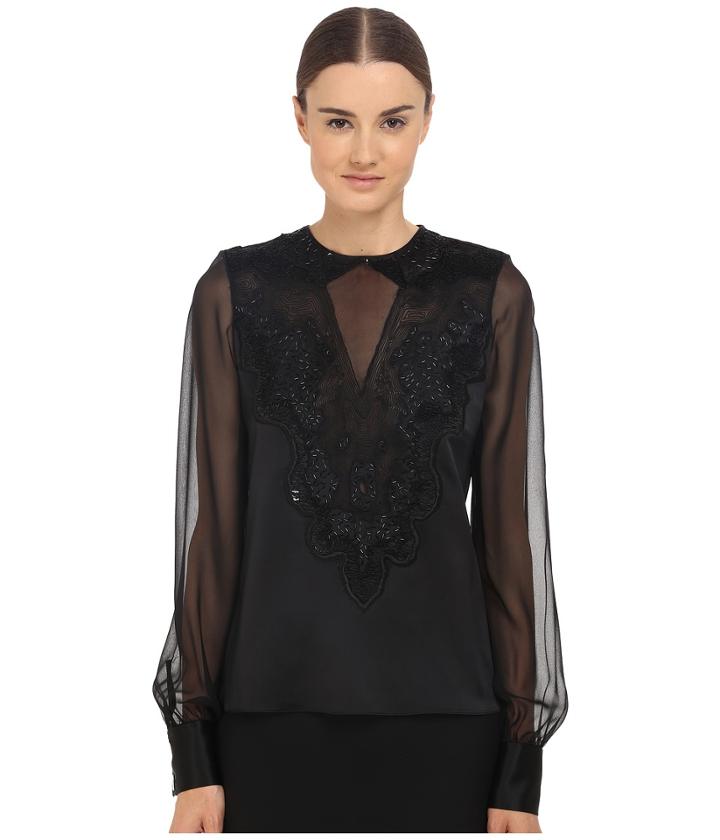 Prabal Gurung - Embroidered Sheer Blouse
