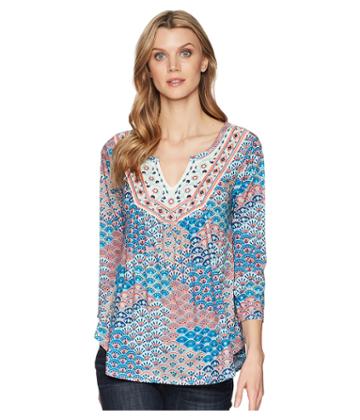 Roper - 1575 Printed Ity Jersey Peasant Top