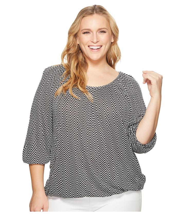 Michael Michael Kors - Plus Size Graphic Chevron Scoop Neck Top