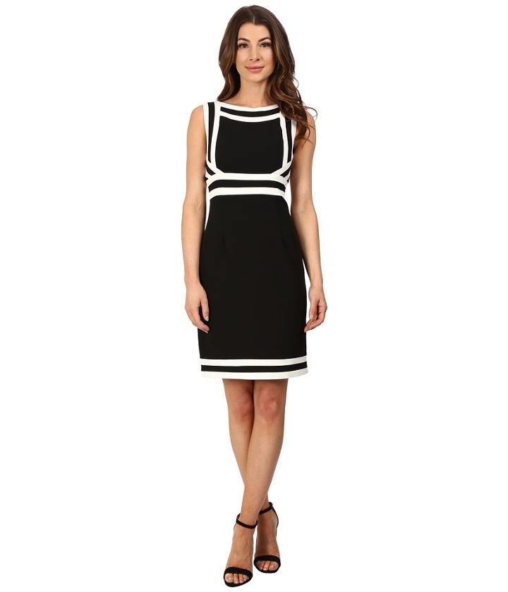 Adrianna Papell - Spliced And Striped Crepe Dress