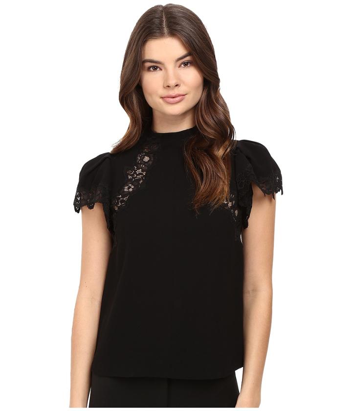 Rebecca Taylor - Crepe Lace Top