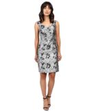 Adrianna Papell - V-neck Side Drape Sheath