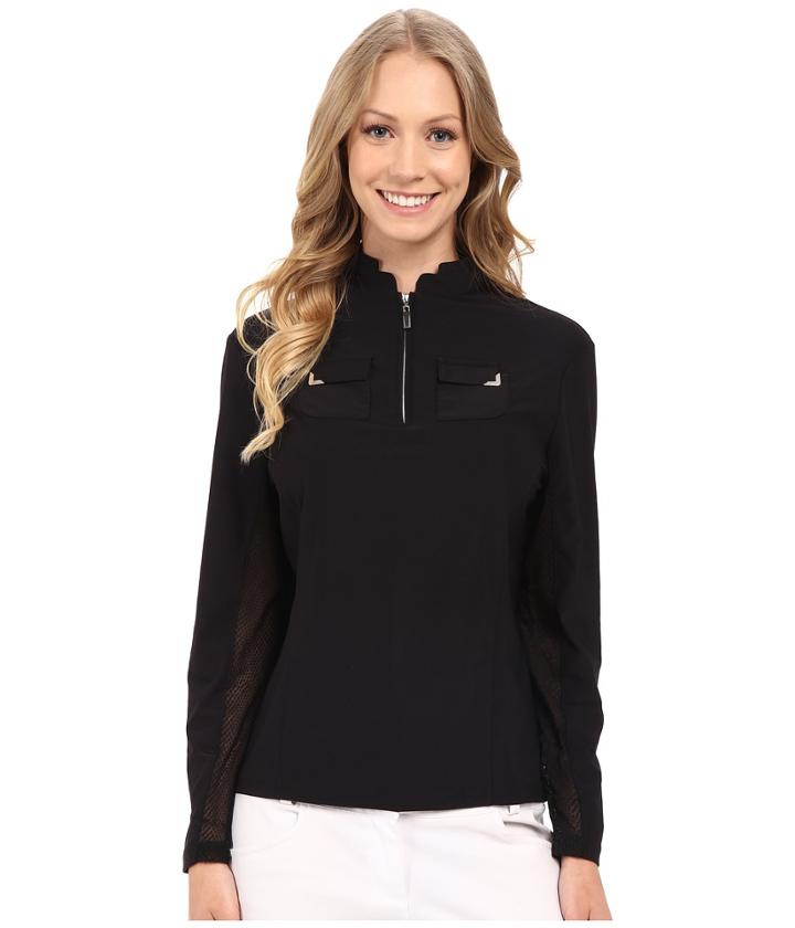 Jamie Sadock - Long Sleeve Top With Lace Mesh Panels Underarm