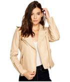 Blank Nyc - Natural Vegan Leather Moto Jacket In Natural Light