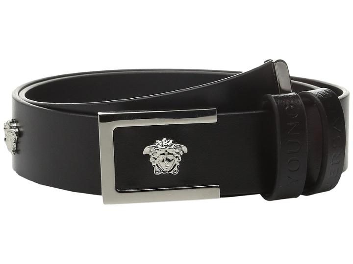 Versace Kids - Leather Belt With Multiple Medusa Logos