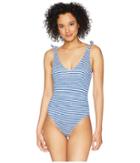 Lauren Ralph Lauren - Painterly Stripe Lace Back One-piece