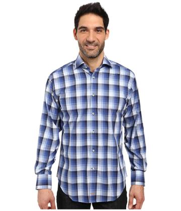 Thomas Dean &amp; Co. - Long Sleeve Woven Shadow Plaid