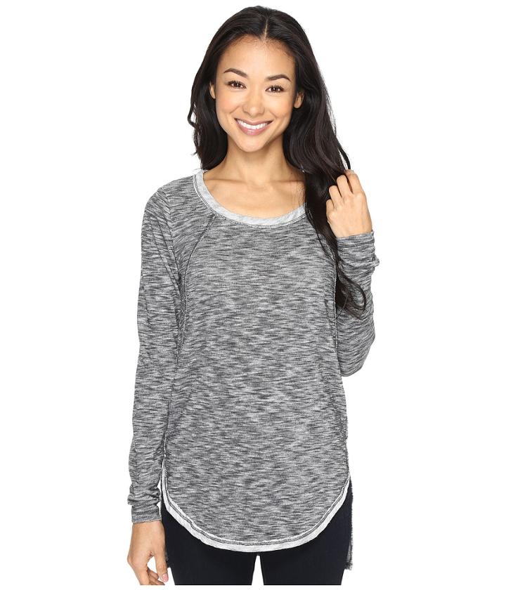 Mod-o-doc - Heather Slub Jersey Raw Edge Seamed Tunic