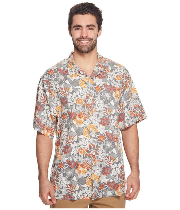 Tommy Bahama Big &amp; Tall - Big Tall Subtropical Palm Islandzone Camp Shirt