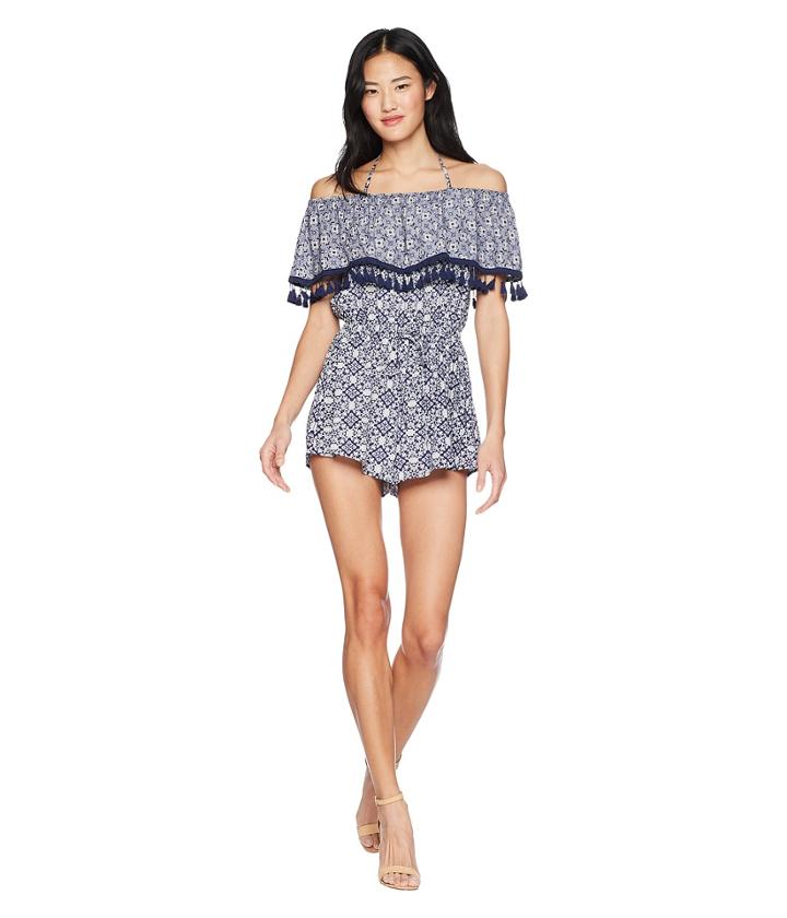 Jack By Bb Dakota - Genesis Ikat Printed Romper With Tassel Trim