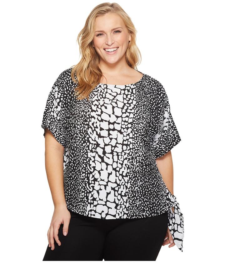 Michael Michael Kors - Plus Size Croc Print Tie Top