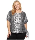Michael Michael Kors - Plus Size Croc Print Tie Top