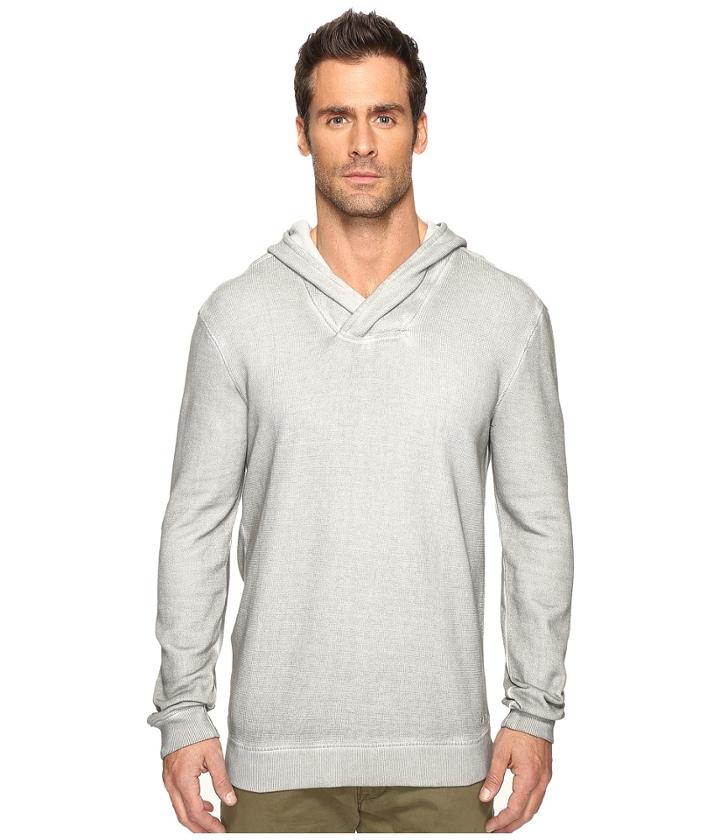 John Varvatos Star U.s.a. - Long Sleeve Reverse Pullover Knit Hoodie With Cross Over Neckline K2891s4b