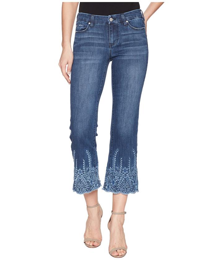 Liverpool - Lvpl By Liverpool Coco Cropped Flare With Embroidery In Vintage Super Comfort Stretch Denim In Willow Wash