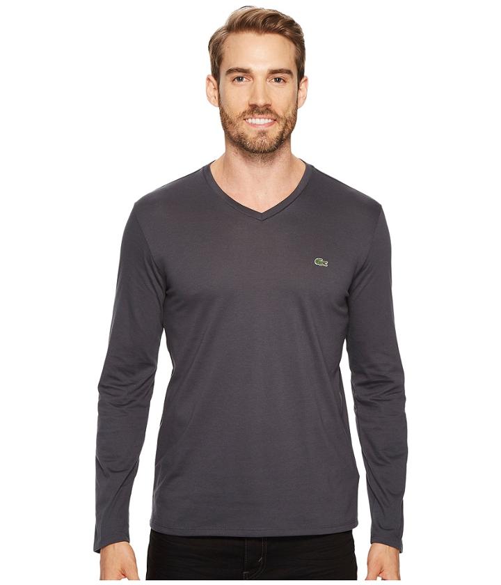 Lacoste - Long Sleeve V-neck Tee Shirt