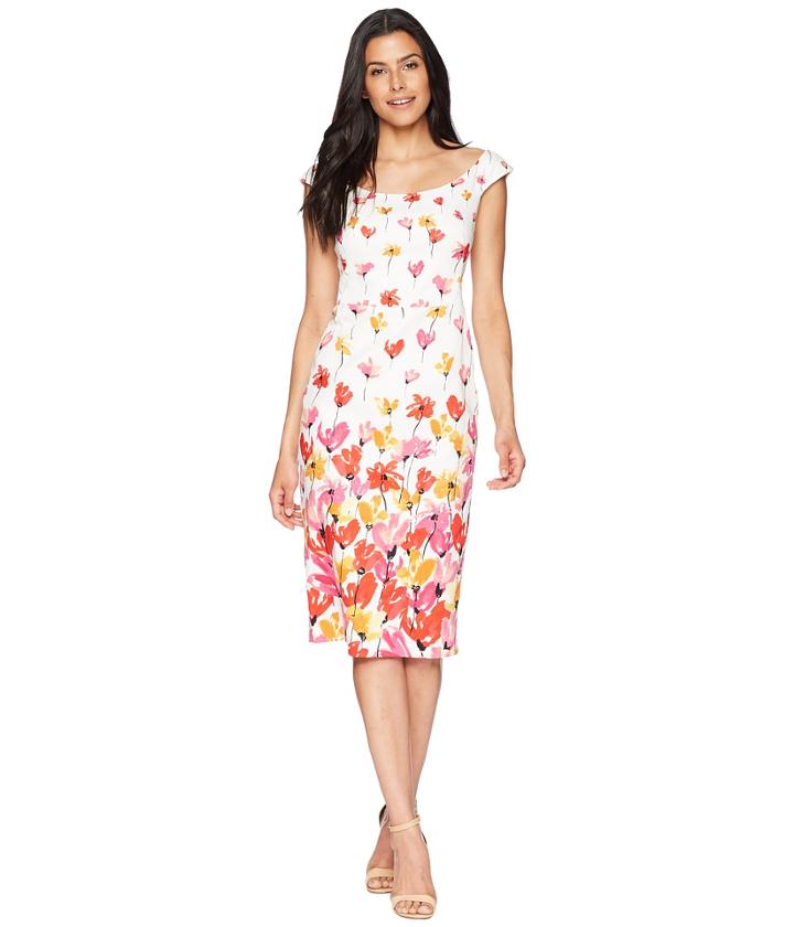 Maggy London - Tulip Border Printed Cotton Sheath Dress