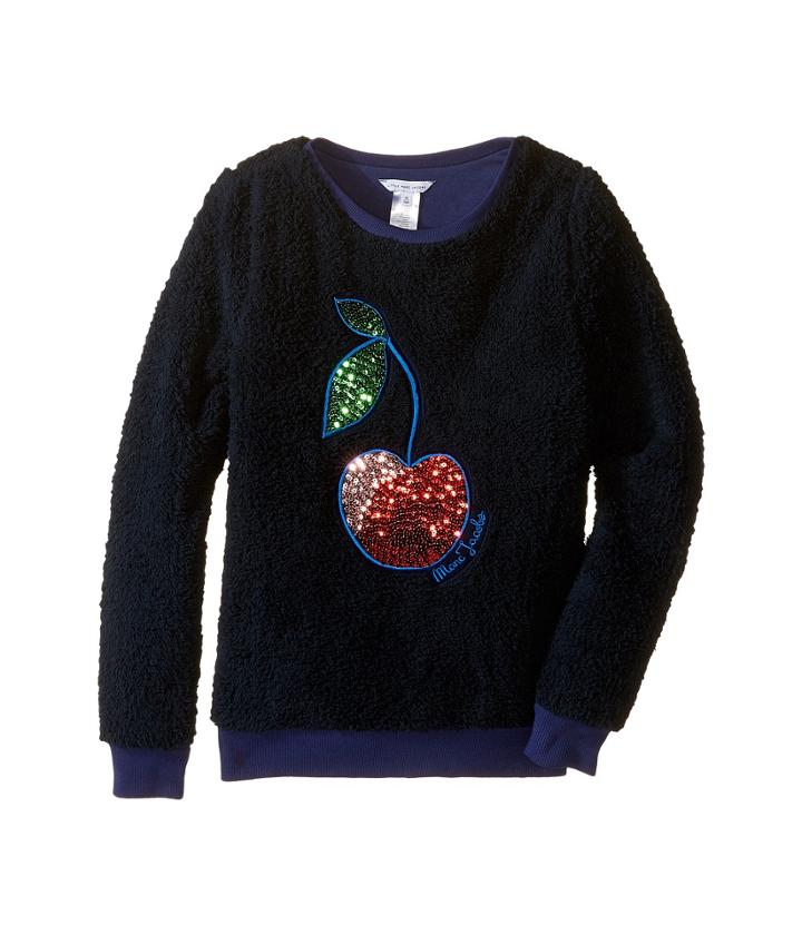 Little Marc Jacobs - Faux Fur With Sequined Cherry Pattern Sweatshirt