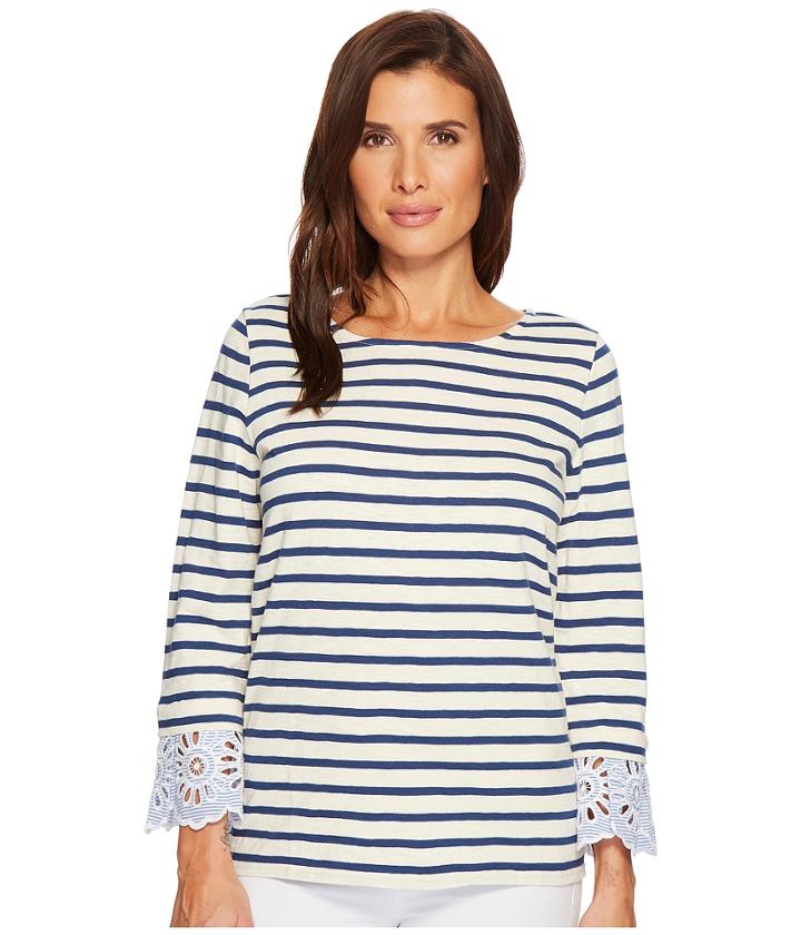 Elliott Lauren - Scoop Neck Top With Back Pleat Eyelet Sleeve