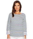 Elliott Lauren - Scoop Neck Top With Back Pleat Eyelet Sleeve