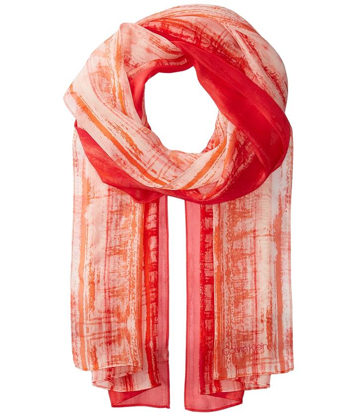 Calvin Klein - Painterly Stripe Silk Scarf