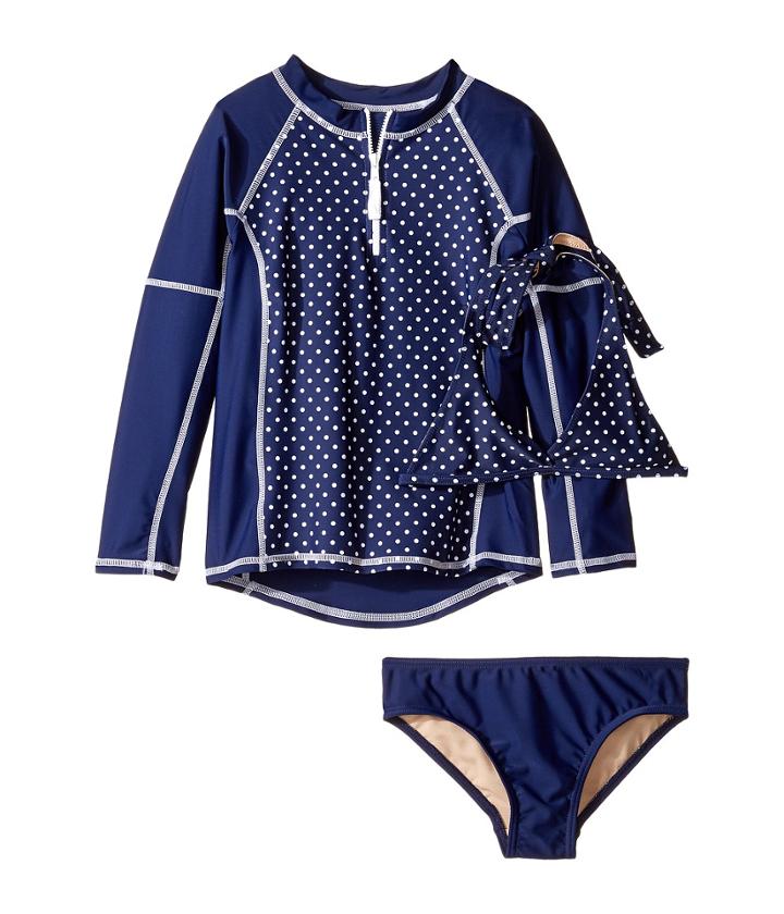 Toobydoo - Navy White Dot Rashguard Set