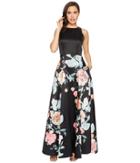 Tahari By Asl - Mikado Fit And Flare Floral Bottom Gown