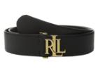 Lauren Ralph Lauren - 2 Carrington Lrl Signature Monogram Dress Belt On Smooth Vachetta Strap